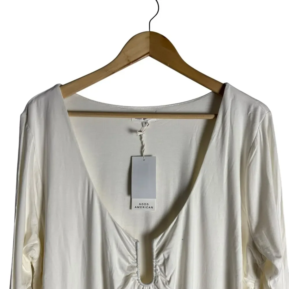 Good American Ivory White U-Ring Scoop Neck Long Sleeve Bodysuit Size 2XL - Picture 5 of 7
